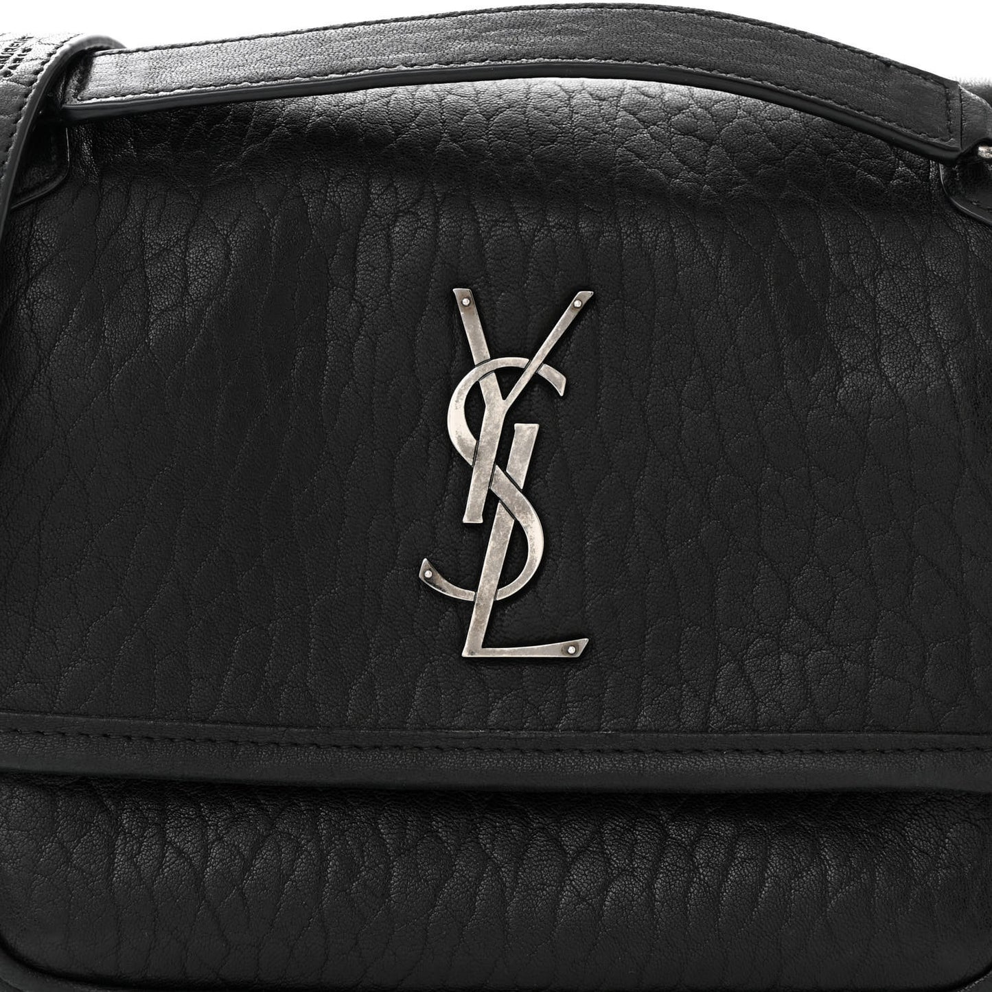 Grained Lambskin Monogram Baby Niki Chain Satchel Black