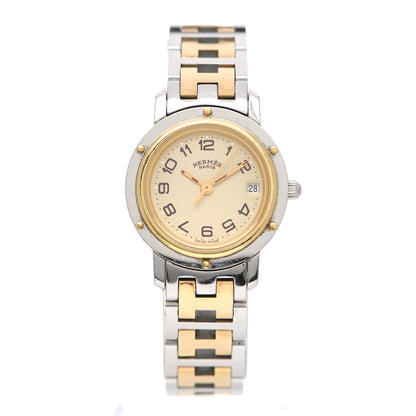 Hermes Stainless Steel 24mm Clipper Quartz Watch Gold 1 of 8