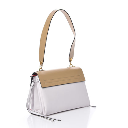 Valentino Garavani Buffalo Smooth Calfskin Small VRing Shoulder Bag Rose Cannelle White Cerise 3 of 11