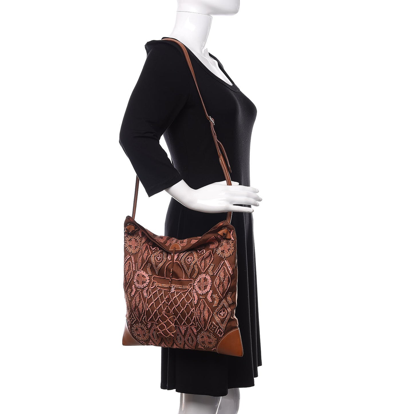 Silk Barenia Kelly En Perles Silky City 33 Bag Fauve Terre