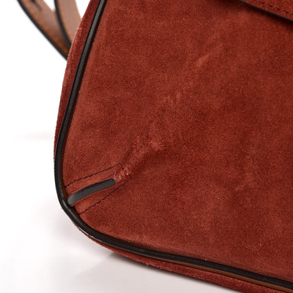 Chloe Suede Studded Small Lexa Shoulder Bag Saffron Red 8 of 8