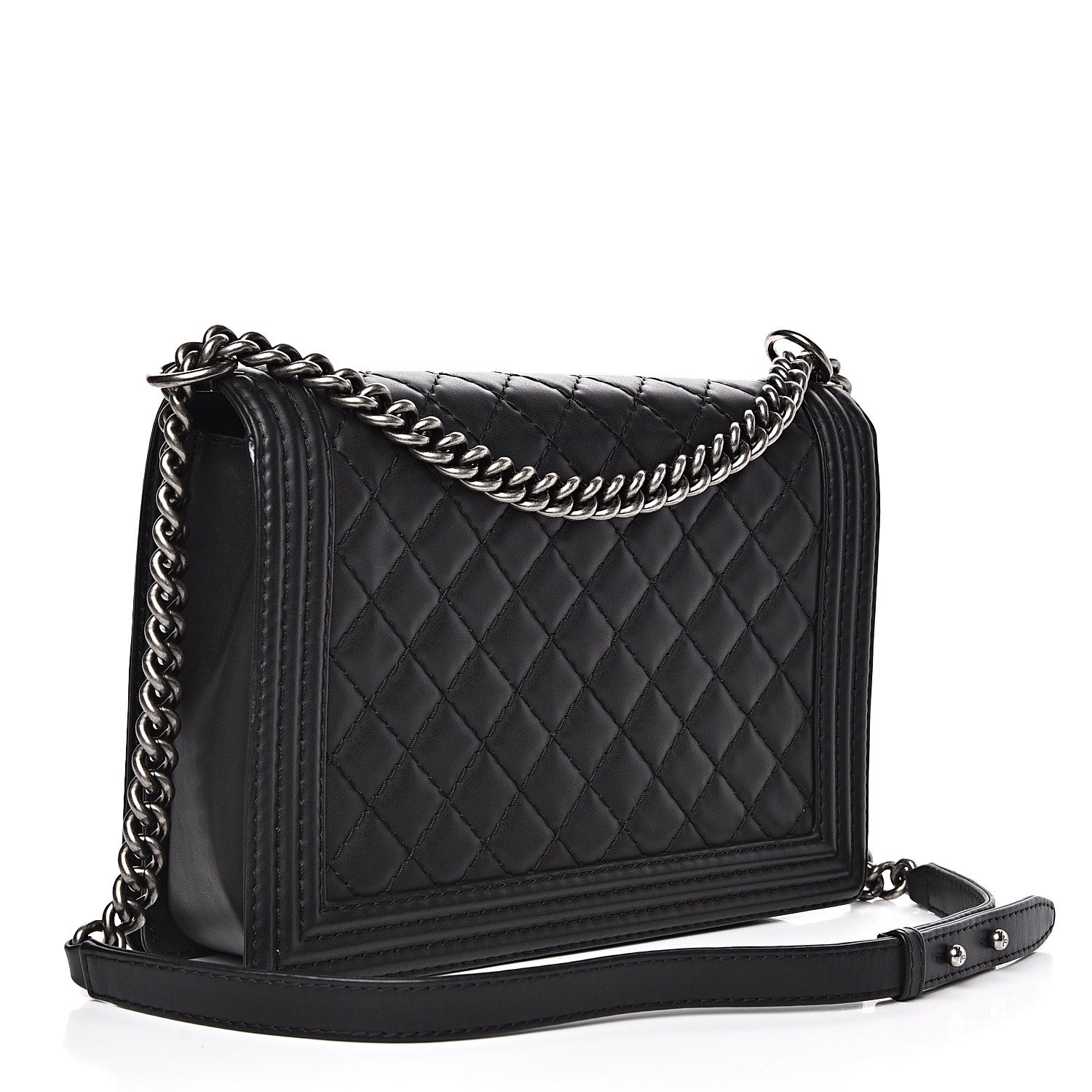 Chanel Lambskin Quilted Large Boy Flap Black 2 of 14