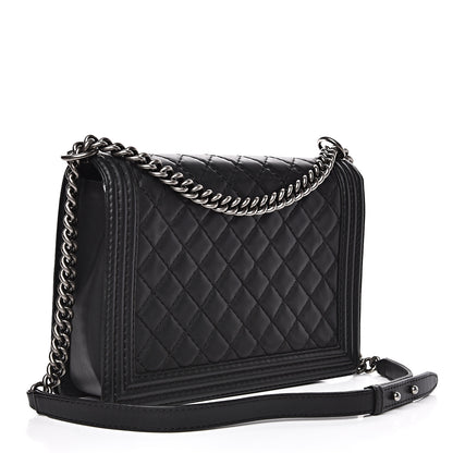 Chanel Lambskin Quilted Large Boy Flap Black 2 of 14
