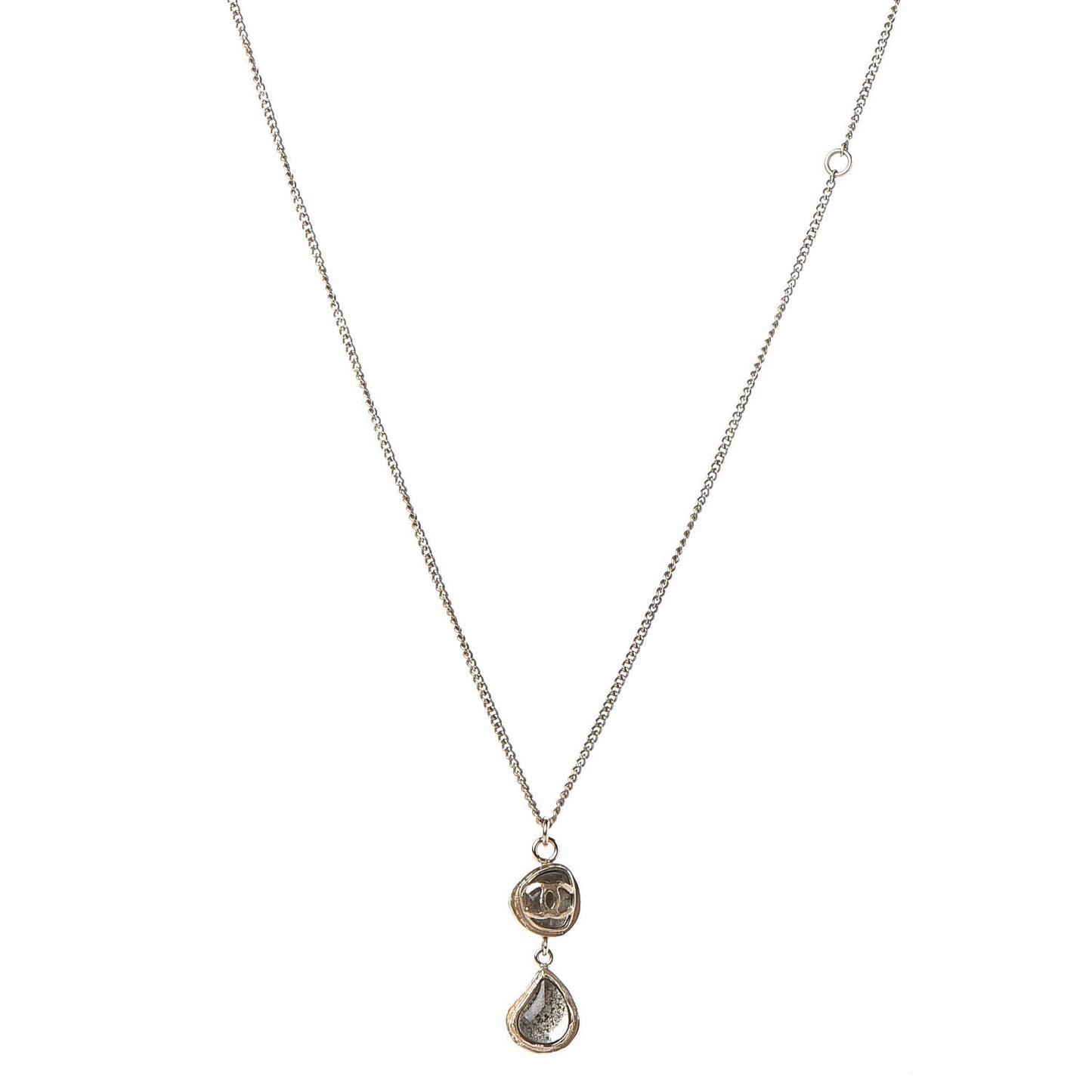 Gripoix CC Pendant Necklace Gold