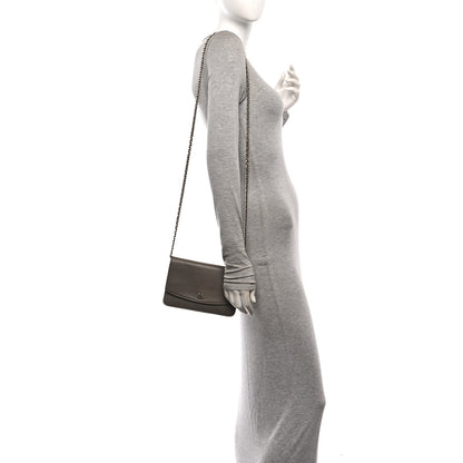 Chanel Caviar Sevruga Wallet On Chain WOC Grey 2 of 12