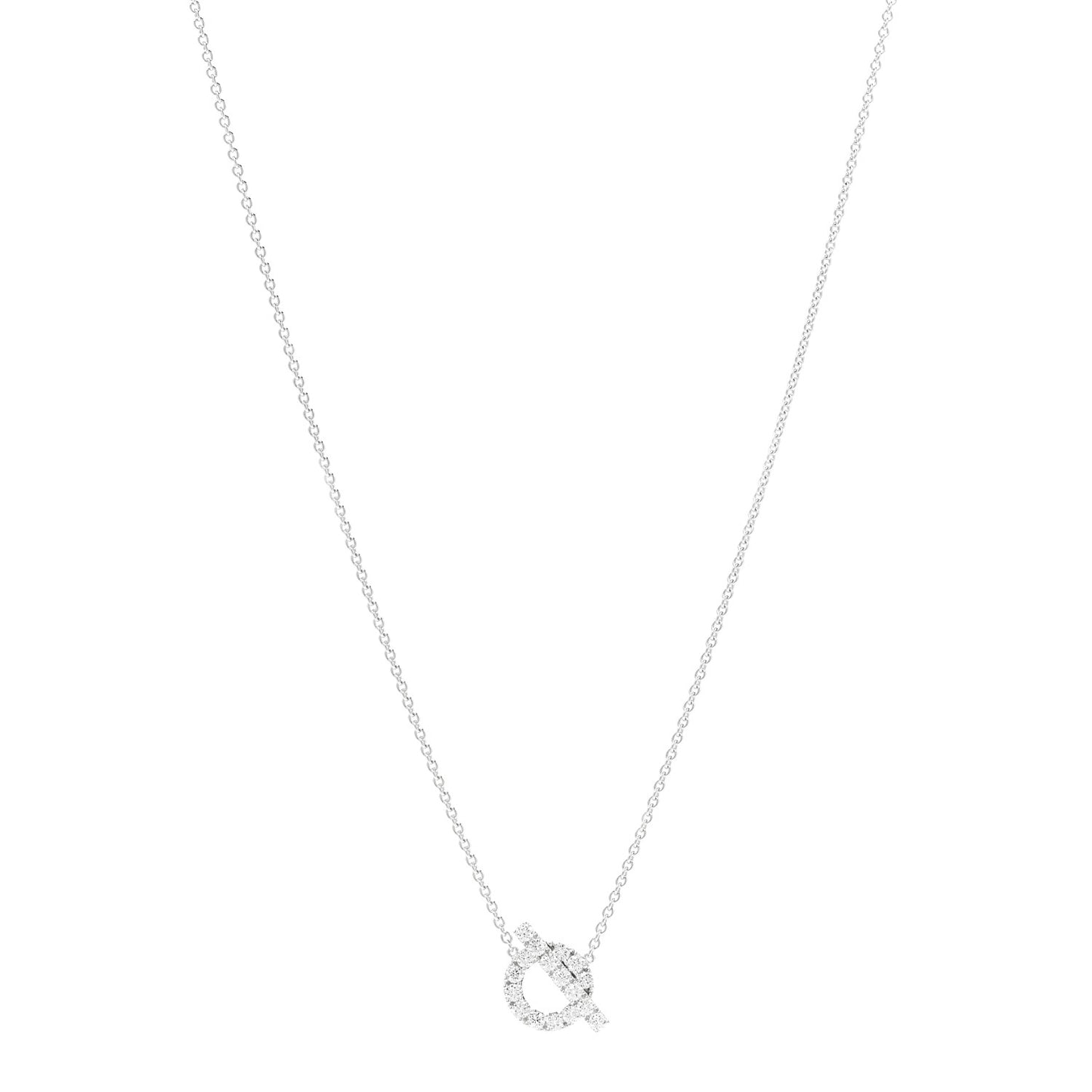 18K White Gold Diamond Finesse Pendant Necklace