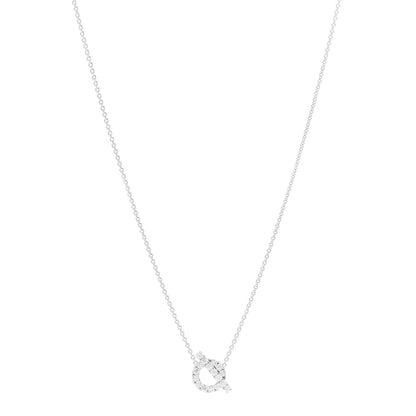 Hermes 18K White Gold Diamond Finesse Pendant Necklace 1 of 7