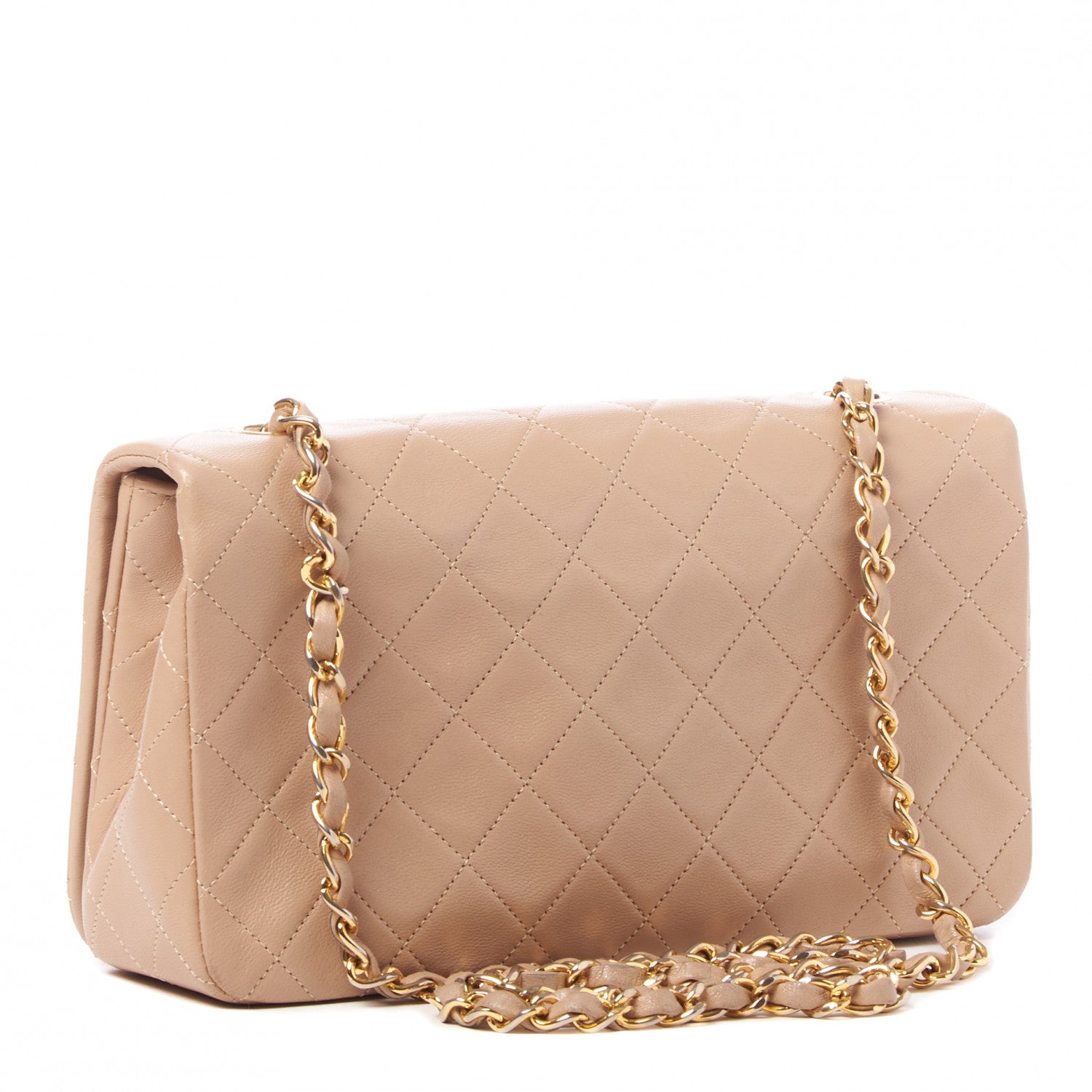 Chanel Lambskin Quilted Small Single Flap Beige 2 of 9