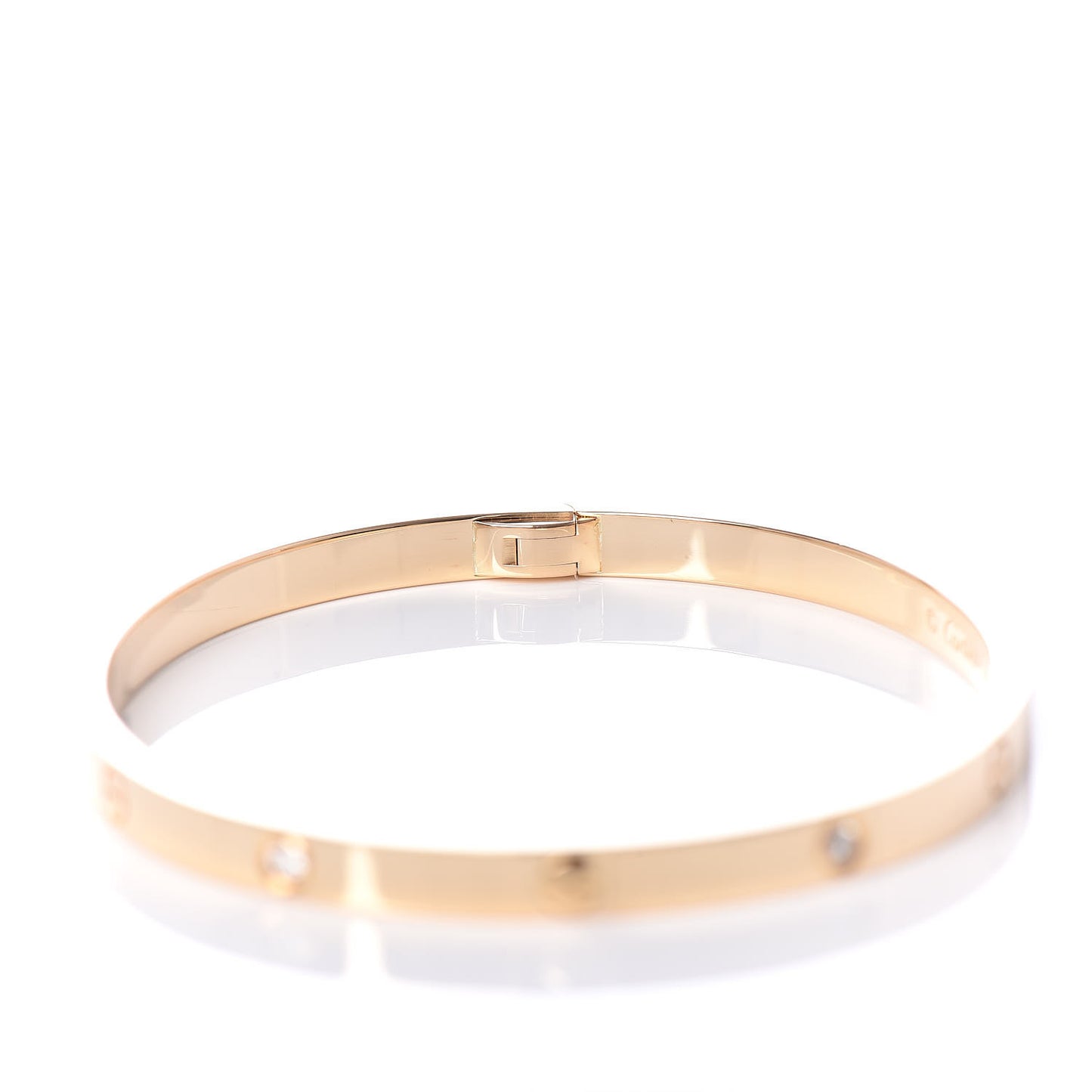 18K Yellow Gold 6 Diamond Small LOVE Bracelet 16