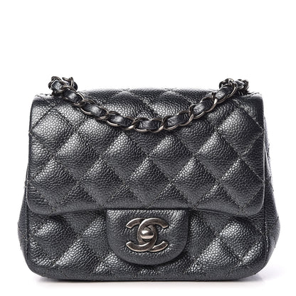 Chanel Metallic Caviar Quilted Mini Square Flap Dark Blue 1 of 11