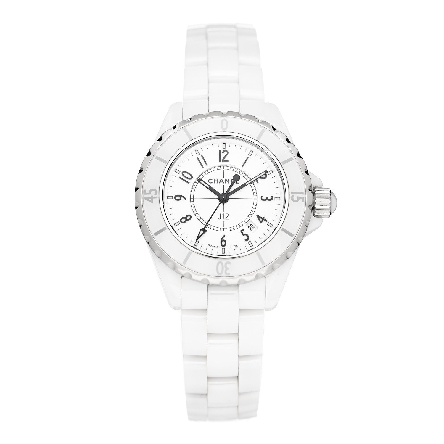 Chanel Stainless Steel Ceramic 33mm J12 Quartz Watch White 1 of 4