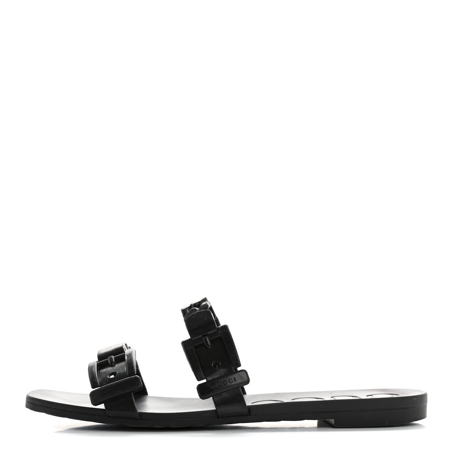 Gucci Rubber Womens Slide Sandals 38 Black 1 of 12