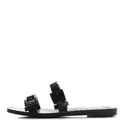 Gucci Rubber Womens Slide Sandals 38 Black 1 of 12