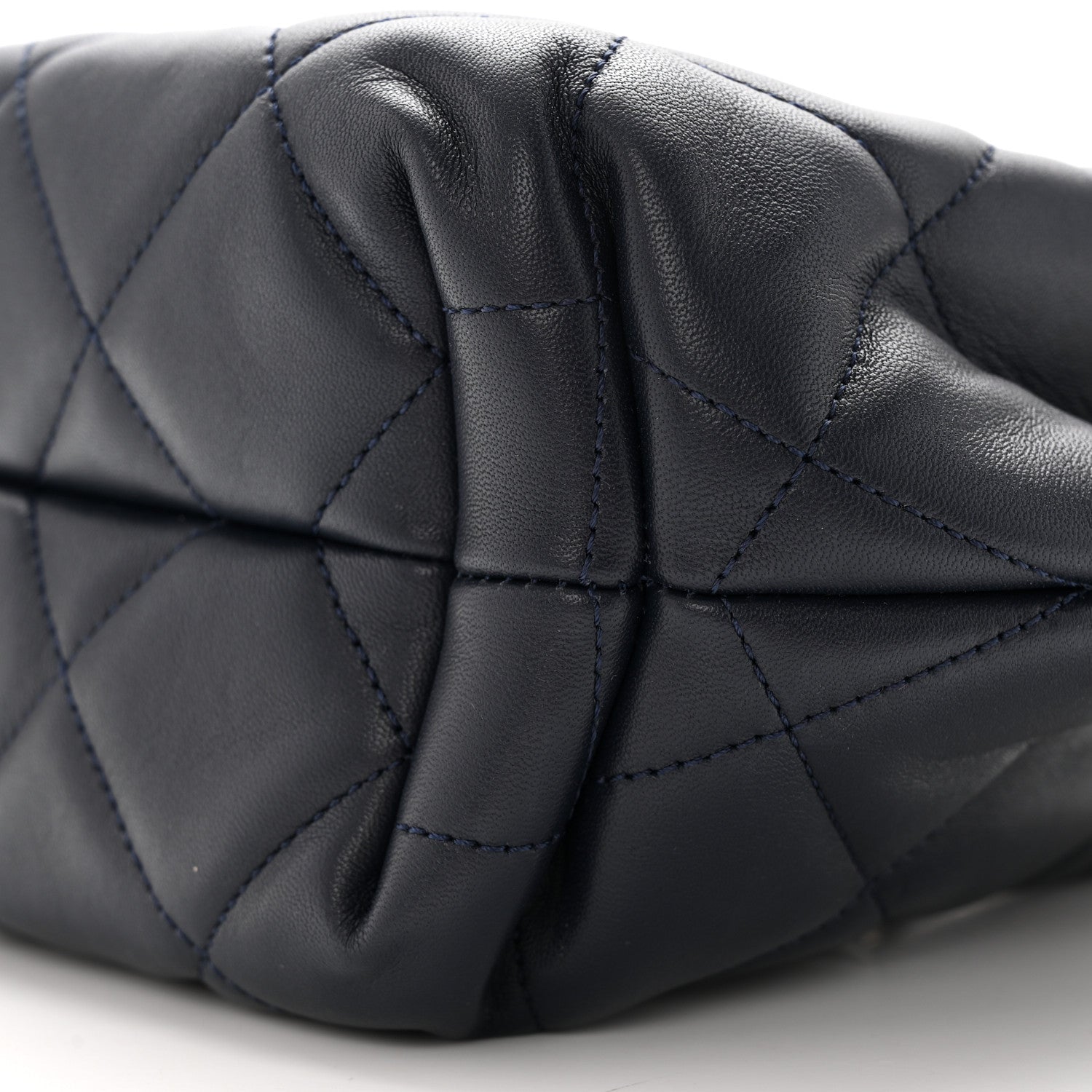 Chanel Lambskin Quilted CC Dweller Drawstring Bucket Bag Navy 10 of 11