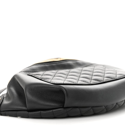 Chanel Lambskin Quilted Waist Bag Fanny Pack Black 9 of 12