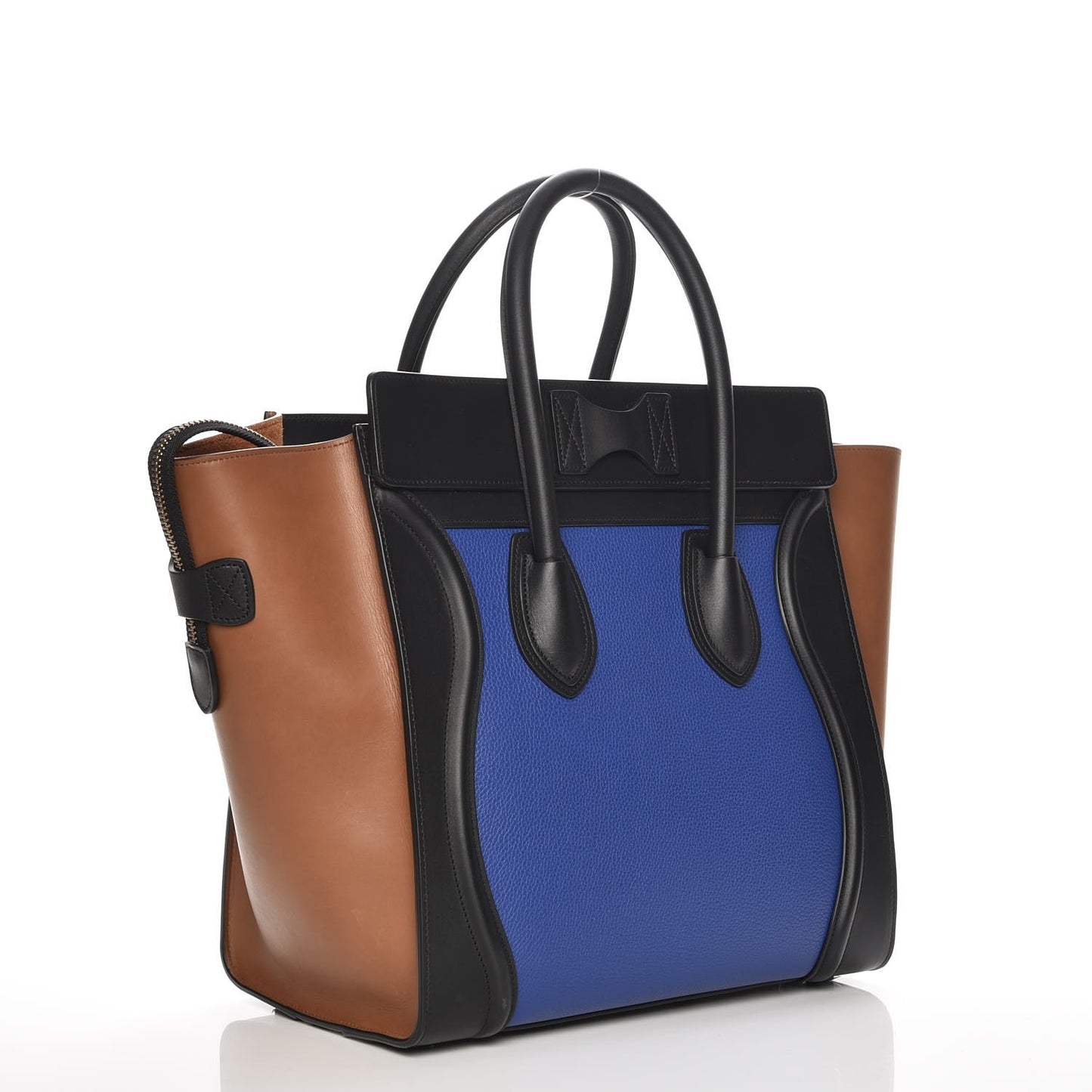 Grained Calfskin Mini Tri-Color Luggage Indigo