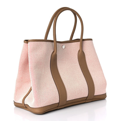 Hermes Twill H Negonda Verso Garden Party 36 MM Ecru Biscuit Rouge De Coeur 2 of 7