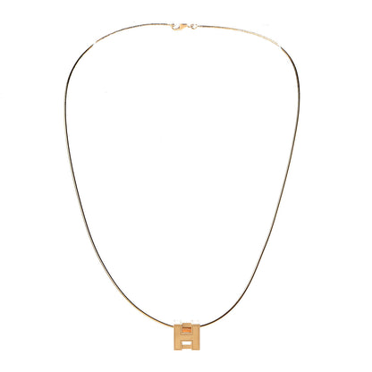 Hermes Gold Cage d'H Pendant Necklace 3 of 10