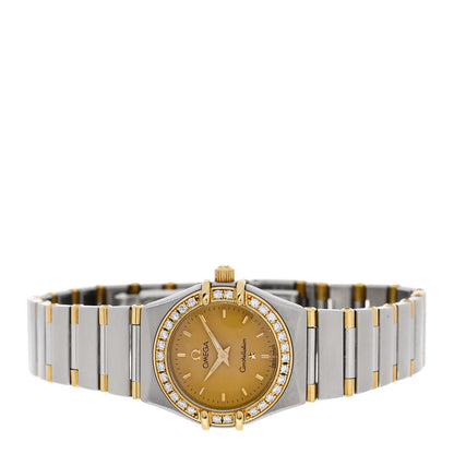 Omega Stainless Steel 18K Yellow Gold Diamond Bezel 22mm Constellation Quartz Watch Champagne 13671000 2 of 4