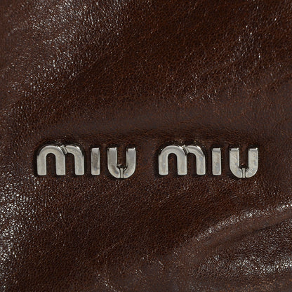 Miu Miu Nappa Patch Petals Satchel Brown 8 of 9