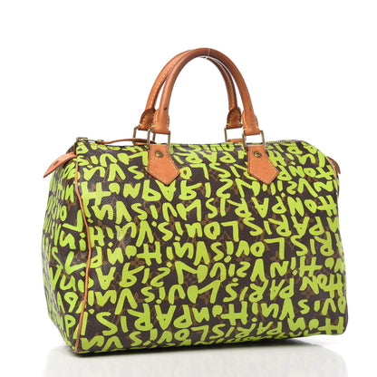Louis Vuitton Monogram Graffiti Speedy 30 Green 4 of 11