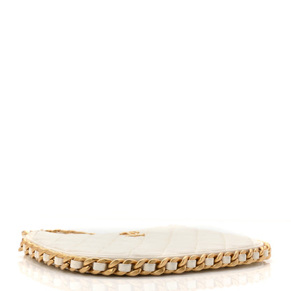 Chanel Shiny Crumpled Lambskin Quilted Trendy Chain Around Hobo White 4 of 10