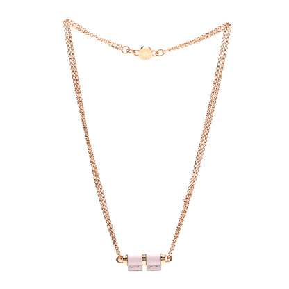 Hermes Swift Rose Gold Charniere Pendant Necklace Mauve Pale 3 of 6