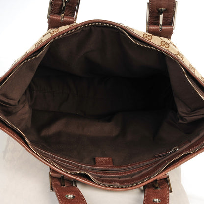 Gucci Monogram Large Web Shopper Tote Brown 5 of 7