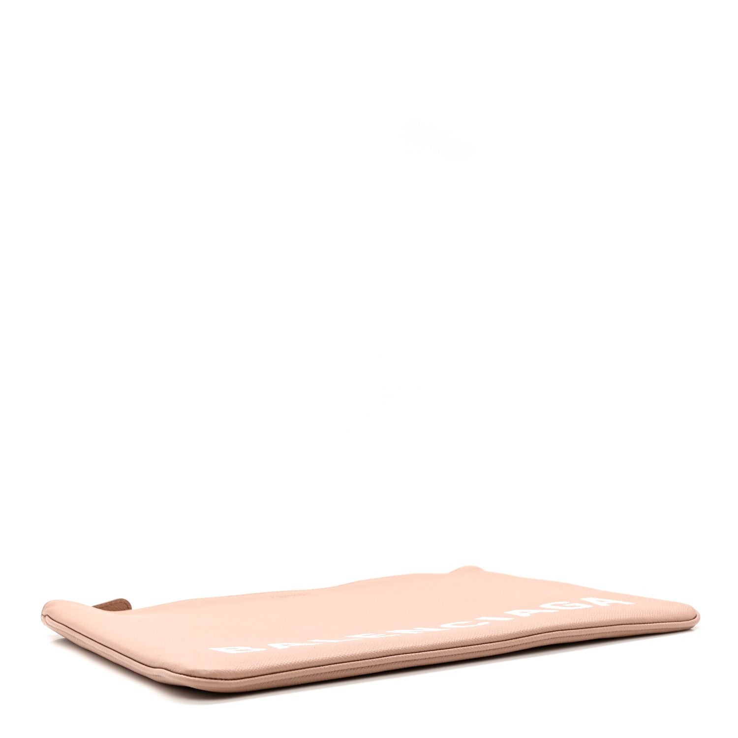 Balenciaga Calfskin Logo Large Ville Zip Pouch Beige 3 of 6