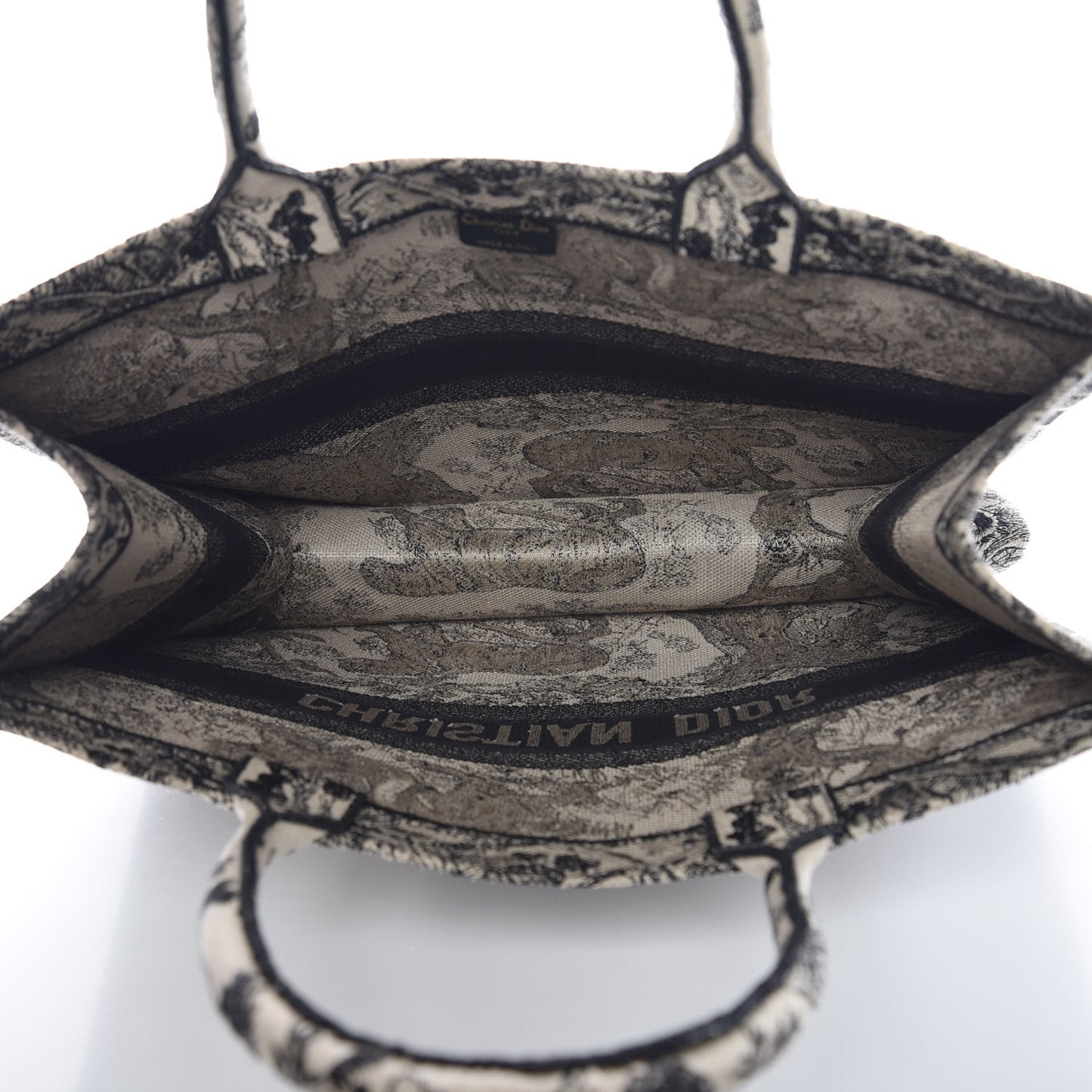 Canvas Embroidered Large Dioriviera Toile De Jouy Book Tote Black