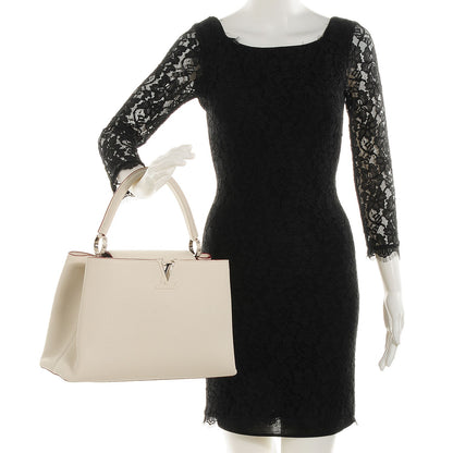 Louis Vuitton Taurillon Capucines MM Blanc Casse 2 of 7