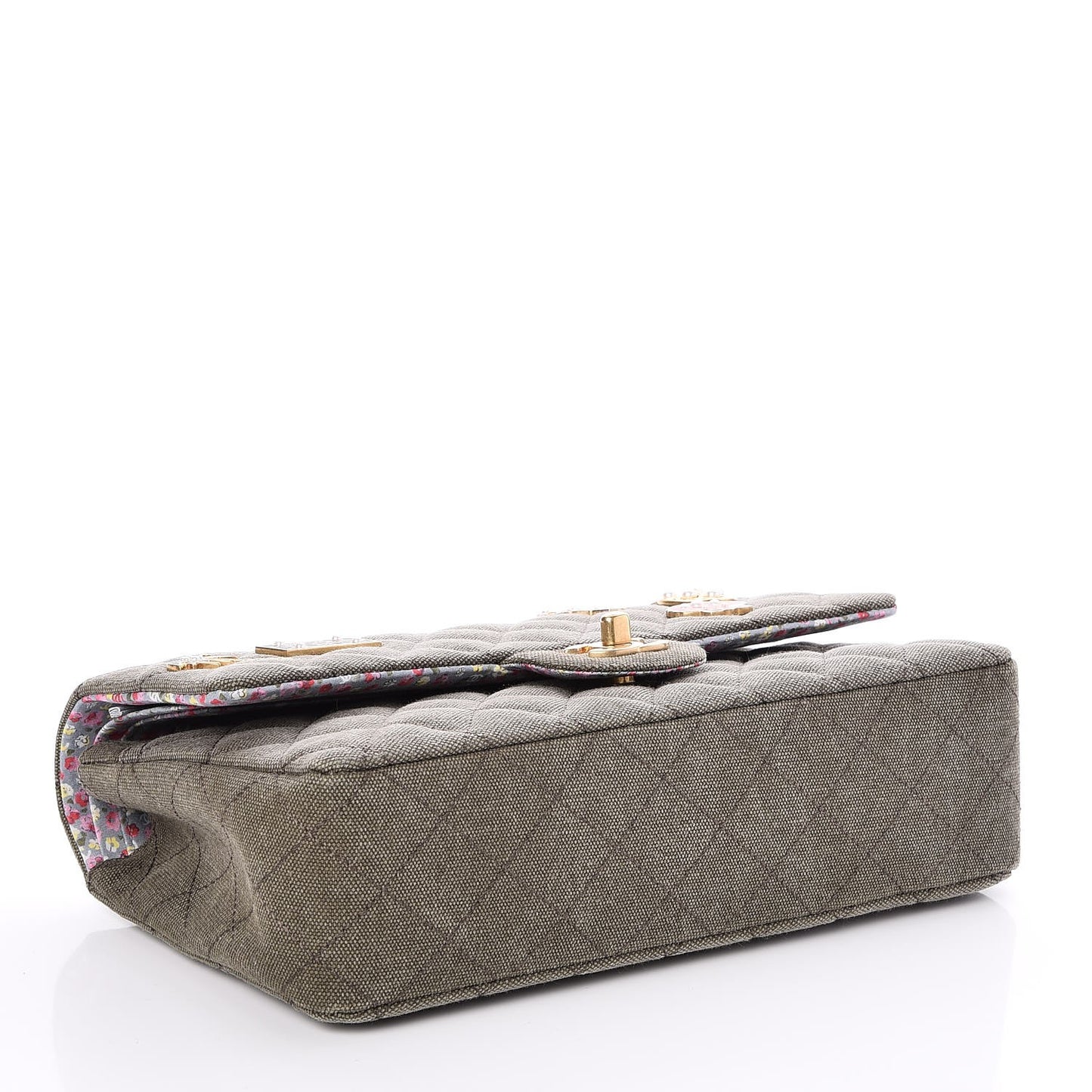 Toile Quilted Medium Cuba Double Flap Khaki