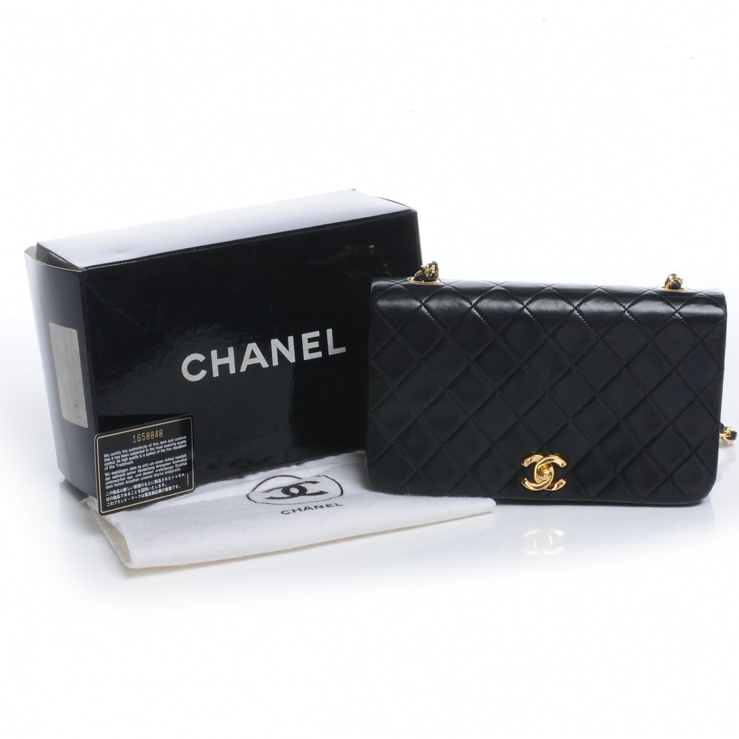 Lambskin Small Single Flap Black