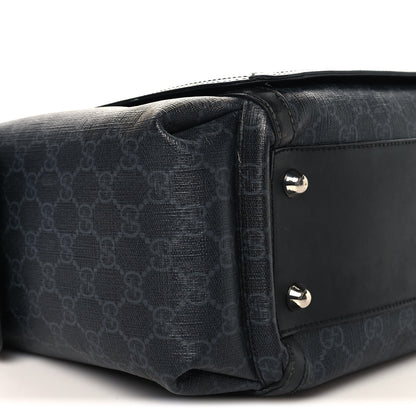 Gucci GG Supreme Monogram Web Messenger Diaper Bag Black Grey 10 of 12