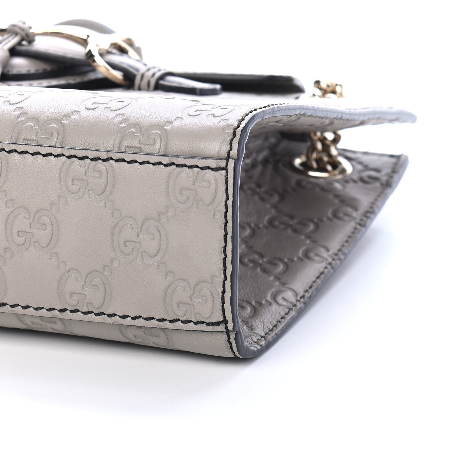 Gucci Guccissima Small Emily Chain Shoulder Bag Storm Grey 9 of 9