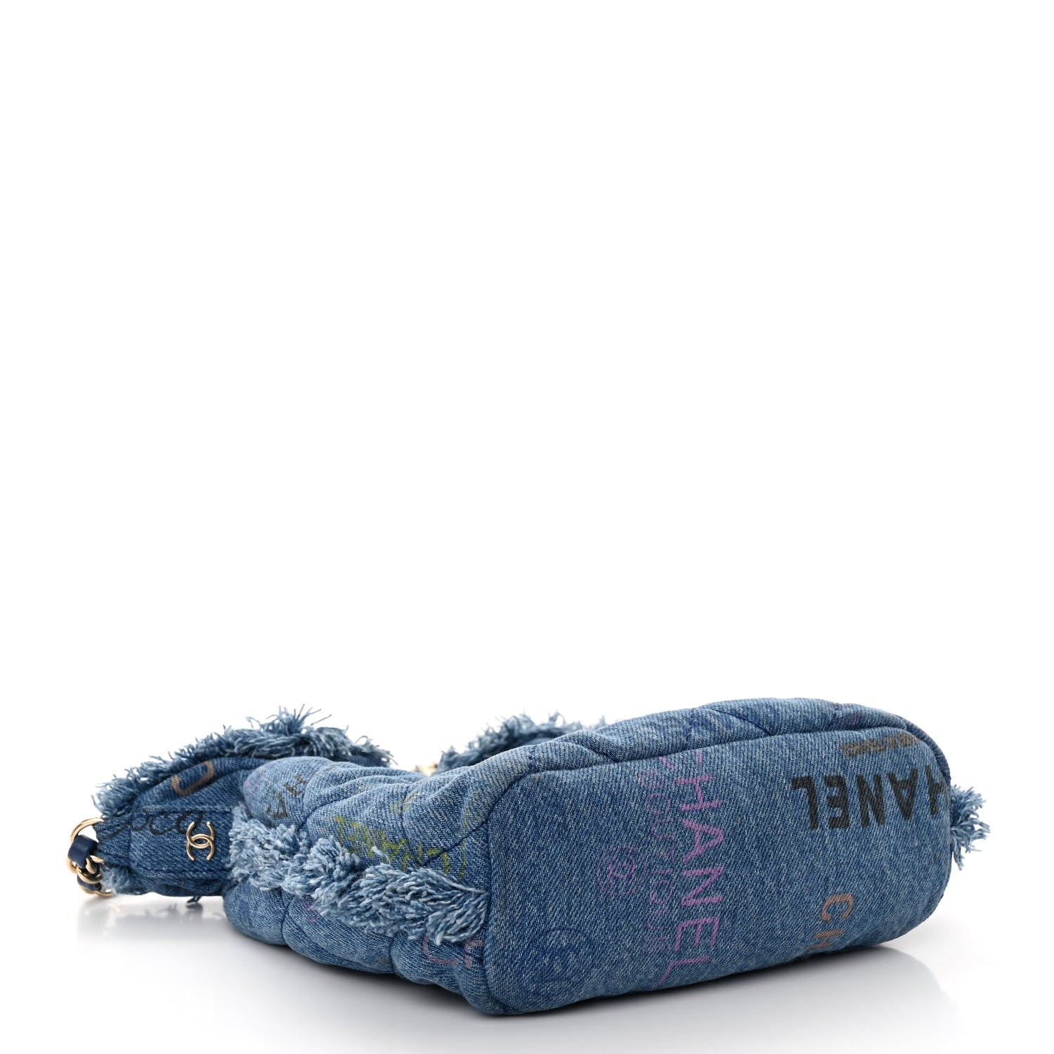 Chanel Denim Quilted Small Mood Bucket With Chain Blue Multicolor 4 of 10
