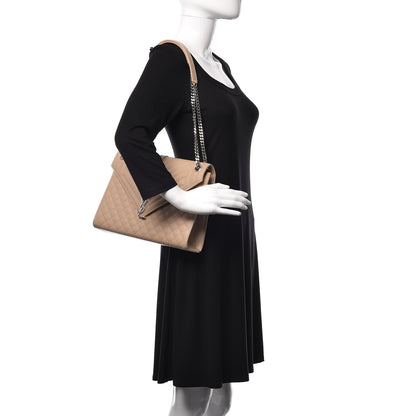 Saint Laurent Grain De Poudre Large Tri-Quilt Monogram Satchel Dark Beige 2 of 10