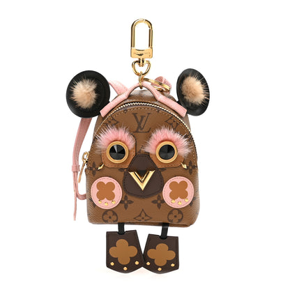 Louis Vuitton Reverse Monogram Mini Owl Bag Charm Key Holder 1 of 5