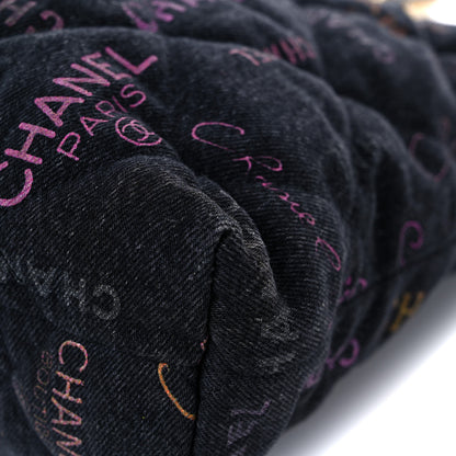 Chanel Denim Quilted Denim Mood Maxi Shopping Bag Black Multicolor 10 of 10