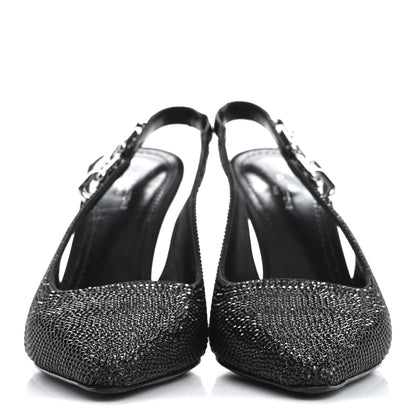 Louis Vuitton Crystal Sparkle Slingback Pumps 40 Black 3 of 14