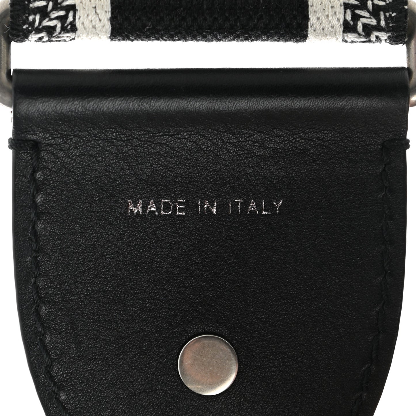 Canvas Embroidered Shoulder Strap Black