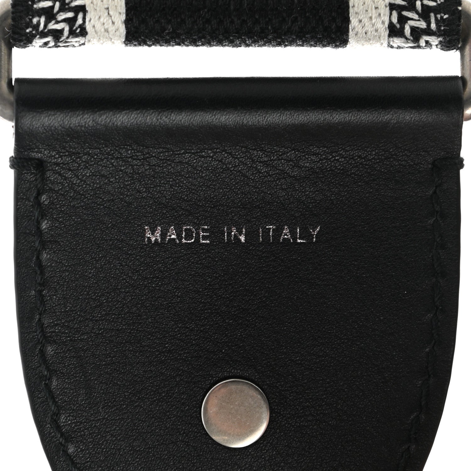 Christian Dior Canvas Embroidered Shoulder Strap Black 4 of 5