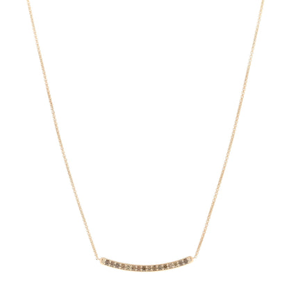 David Yurman 18K Rose Gold Cognac Diamond Petite Pave Bar Necklace 1 of 4