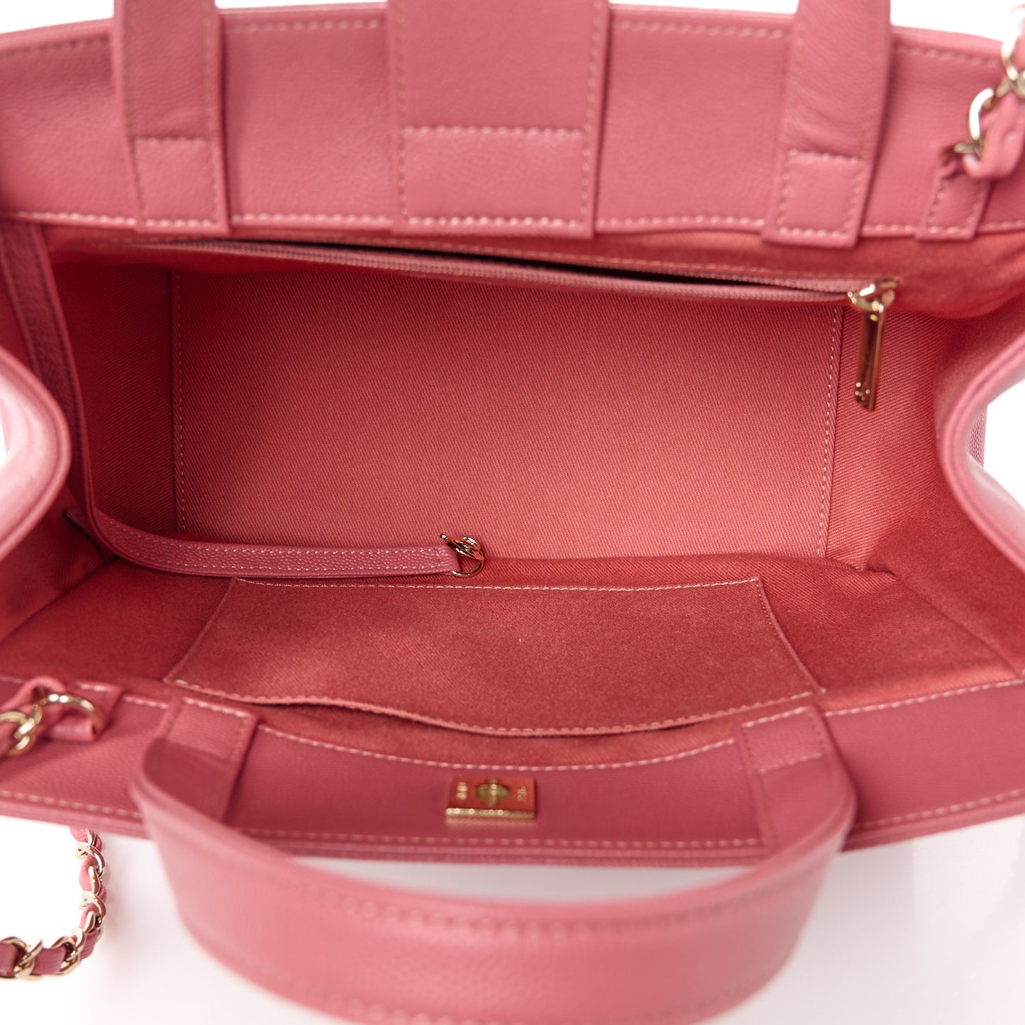 Caviar Quilted Small Business Affinity Shopping Bag Pink