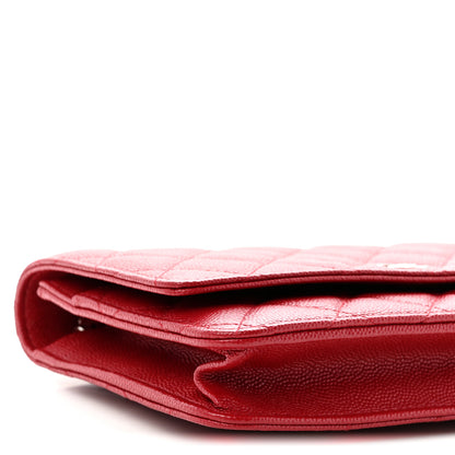 Chanel Caviar Quilted Wallet on Chain WOC Red 10 of 12