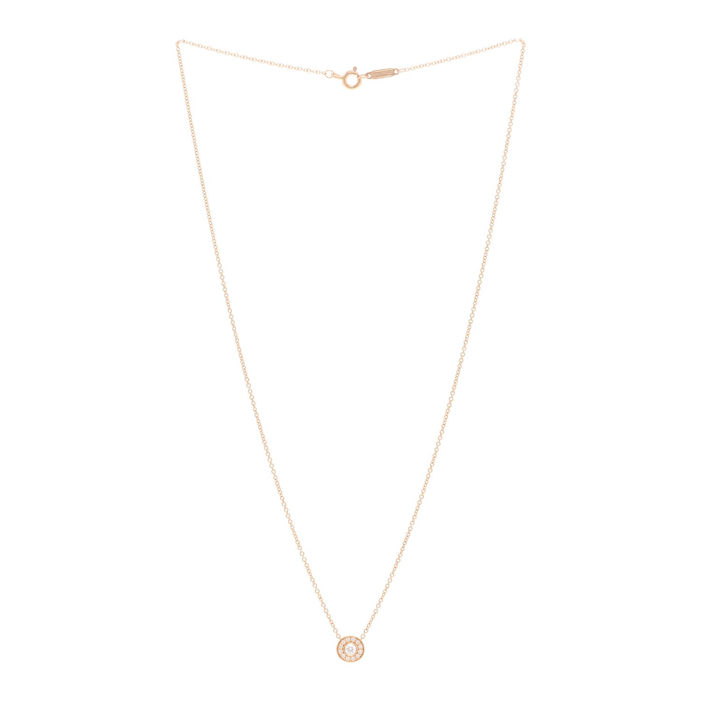 18K Rose Gold Diamond .16ctw Circlet Pendant Necklace