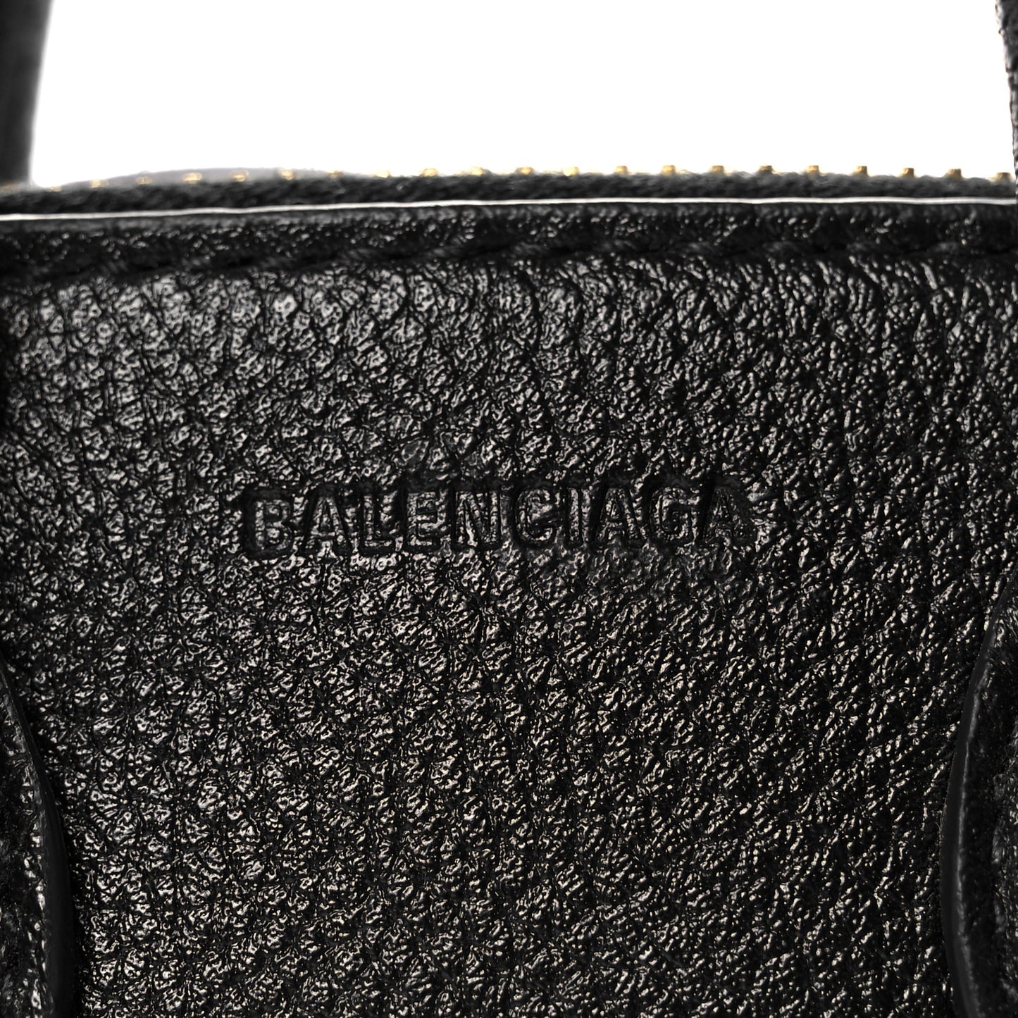 Grained Calfskin Logo Mini Ville Top Handle Bag Black White