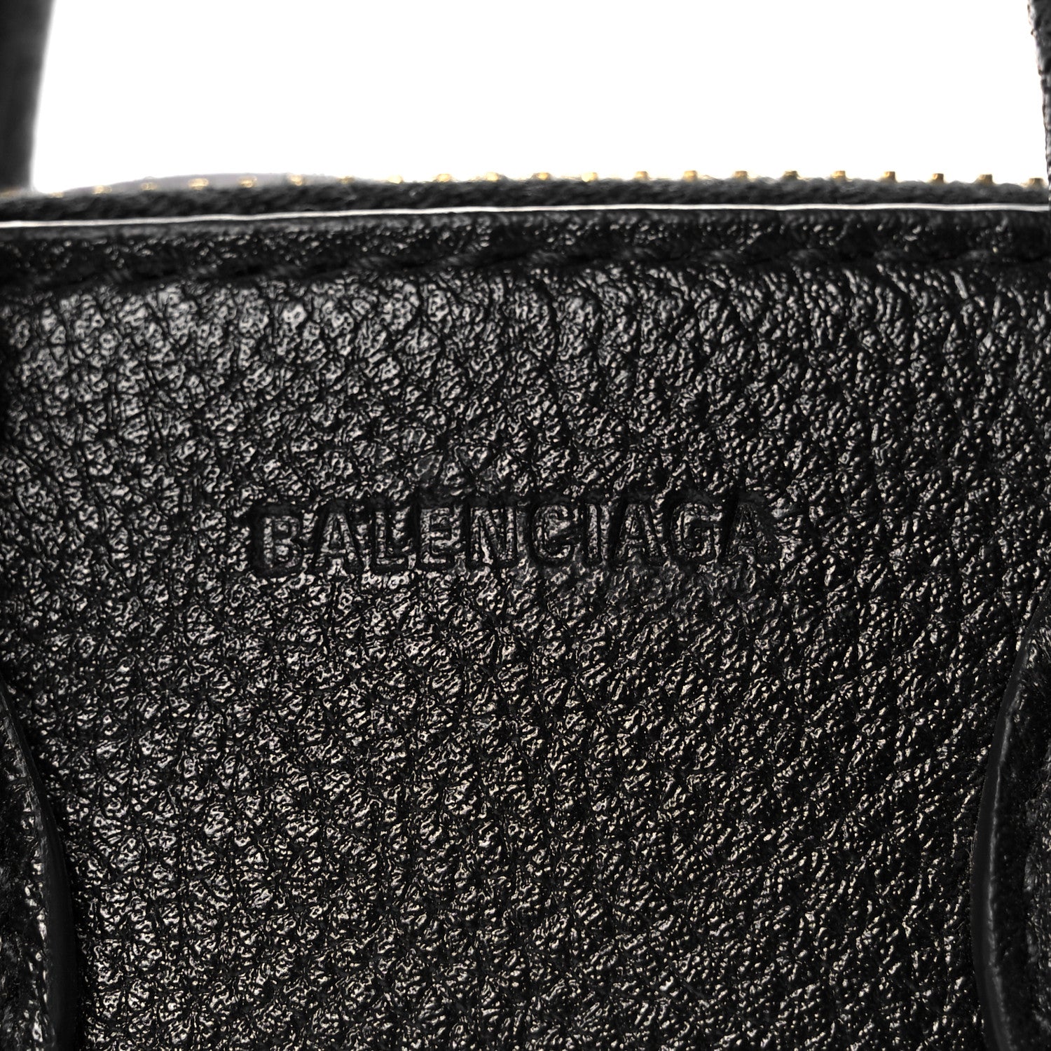 Balenciaga Grained Calfskin Logo Mini Ville Top Handle Bag Black White 7 of 10