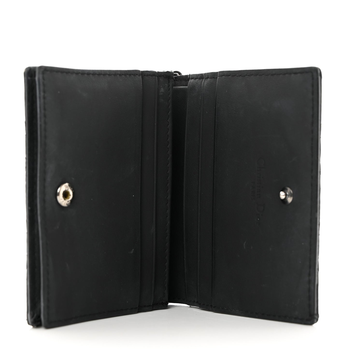 Ultra Matte Calfskin Small Lady Dior Flap Card Holder Black