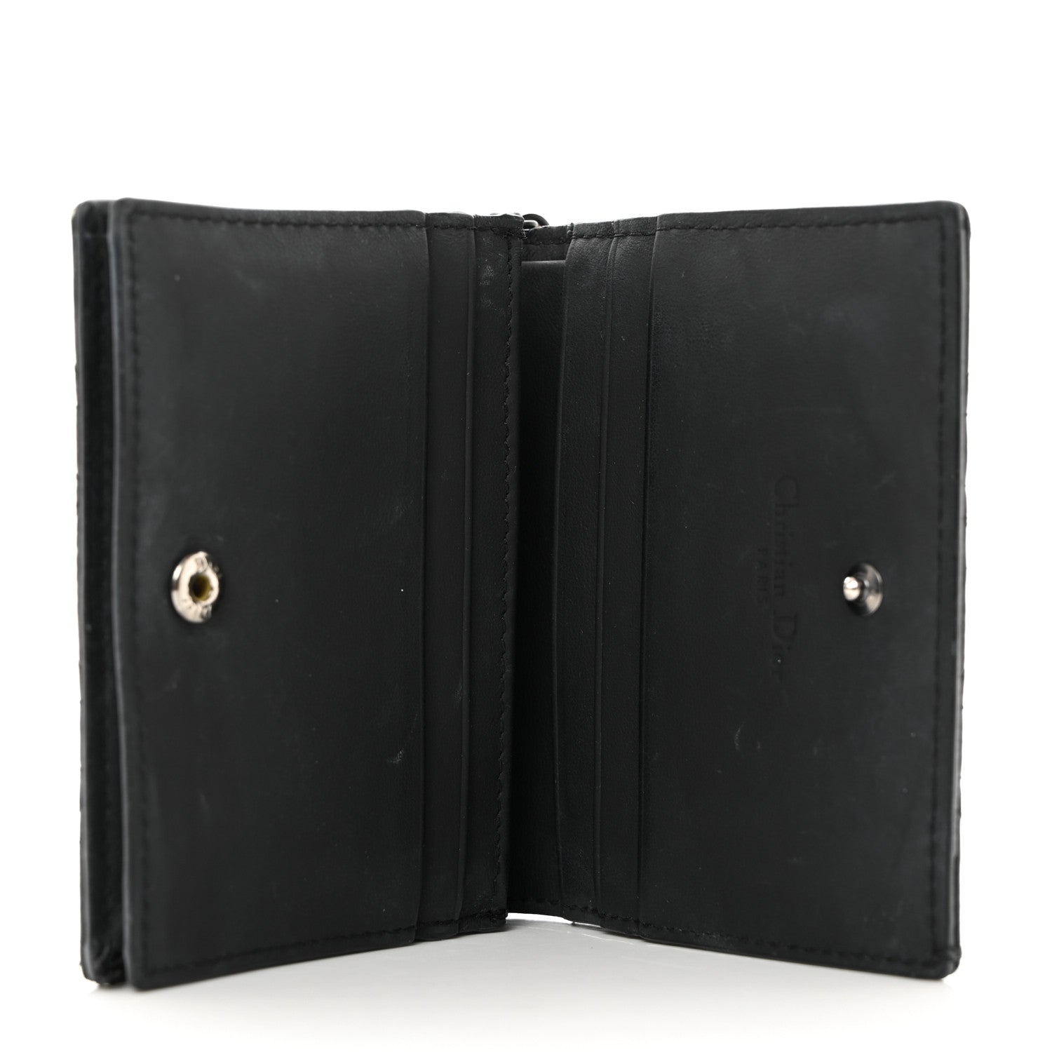 Christian Dior Ultra Matte Calfskin Small Lady Dior Flap Card Holder Black 5 of 8